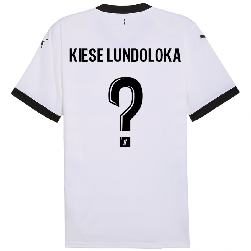 Hombre Camiseta Jeanslor Kiese Lundoloka #0 Blanco Negro 2ª Equipación 2024/25 La Camisa Perú