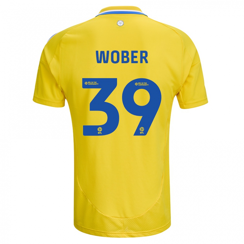 Hombre Camiseta Maximilian Wöber #39 Amarillo Azul 2ª Equipación 2024/25 La Camisa Perú