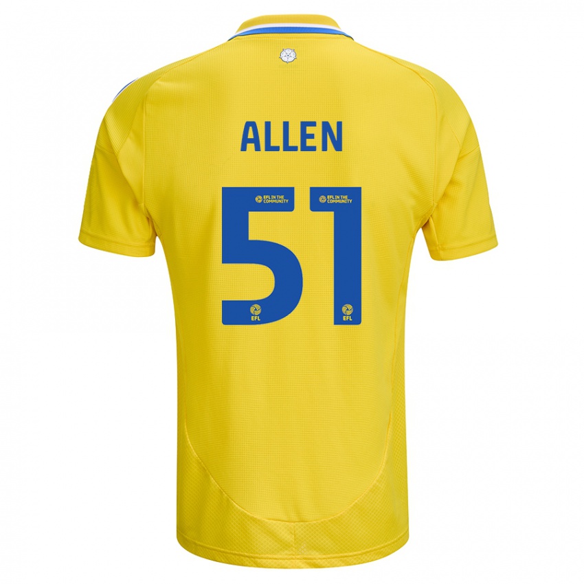 Hombre Camiseta Charlie Allen #51 Amarillo Azul 2ª Equipación 2024/25 La Camisa Perú