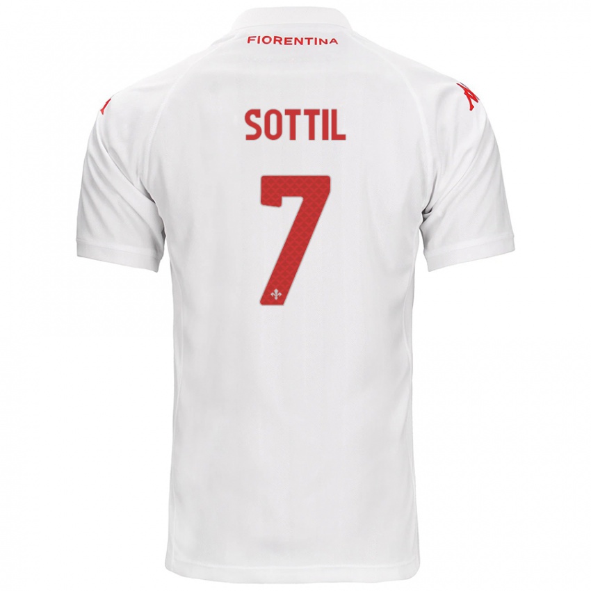 Hombre Camiseta Riccardo Sottil #7 Blanco 2ª Equipación 2024/25 La Camisa Perú