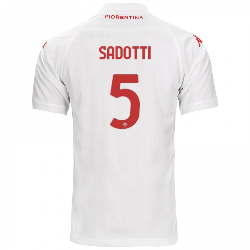 Hombre Camiseta Edoardo Sadotti #5 Blanco 2ª Equipación 2024/25 La Camisa Perú