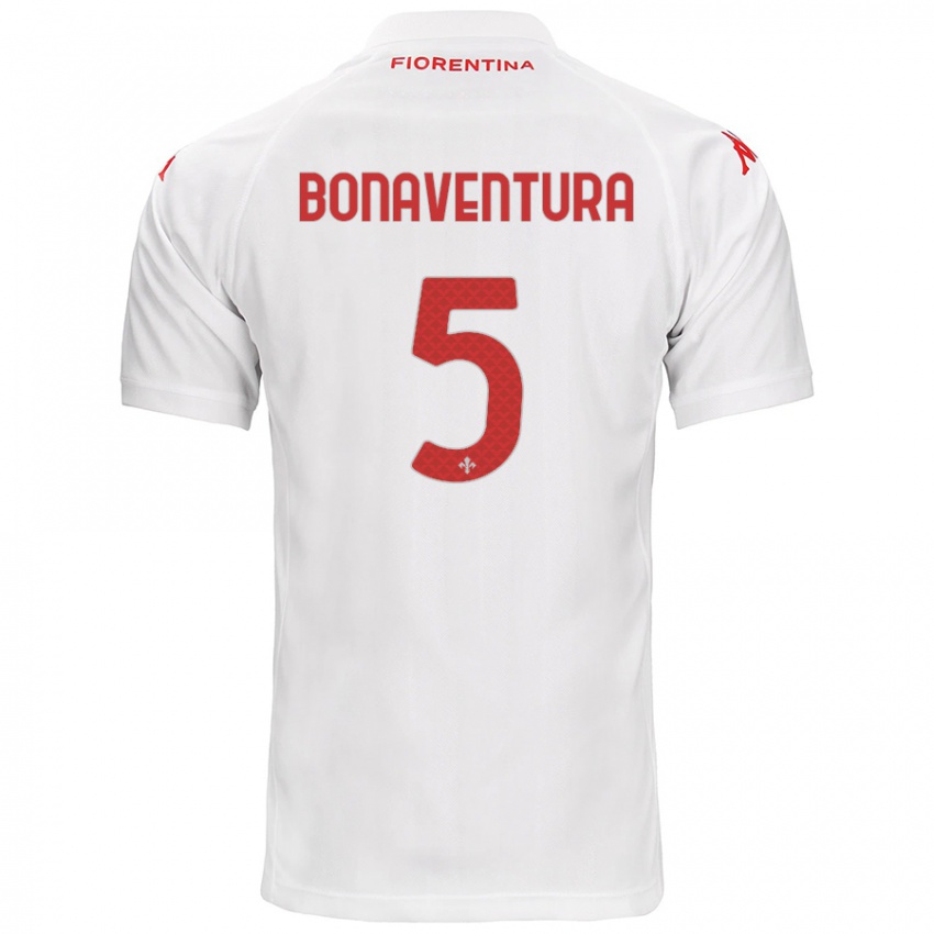 Hombre Camiseta Giacomo Bonaventura #5 Blanco 2ª Equipación 2024/25 La Camisa Perú