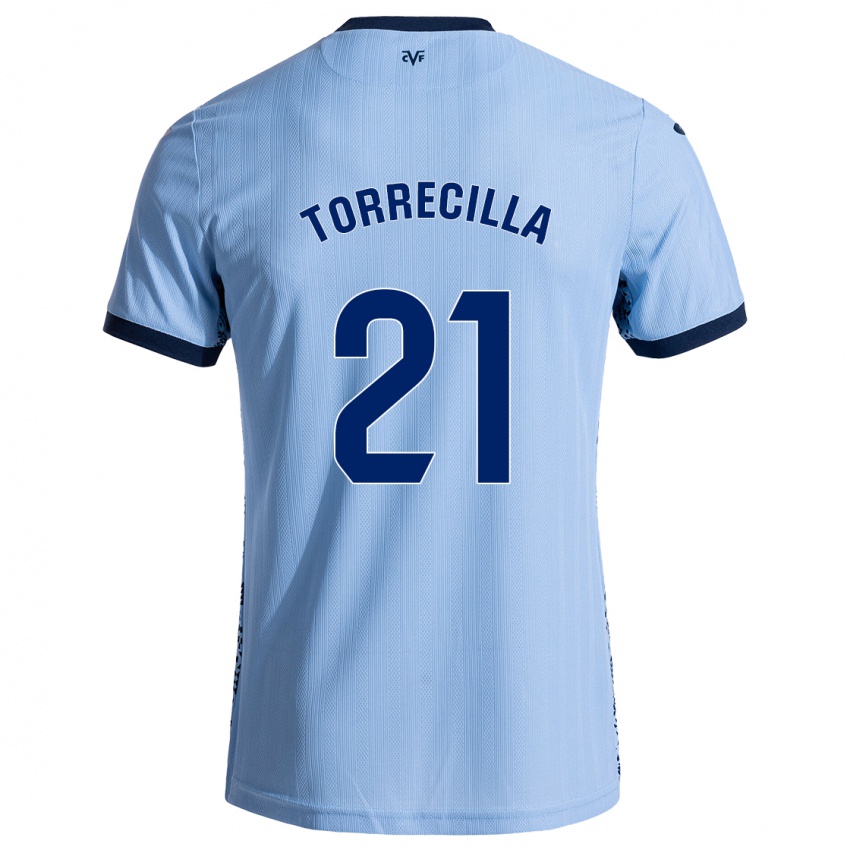 Hombre Camiseta Virginia Torrecilla #21 Azul Cielo 2ª Equipación 2024/25 La Camisa Perú