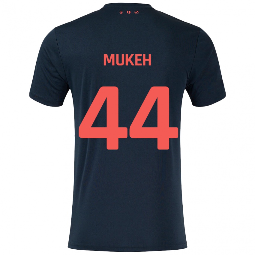 Hombre Camiseta Joshua Mukeh #44 Negro Rojo 2ª Equipación 2024/25 La Camisa Perú