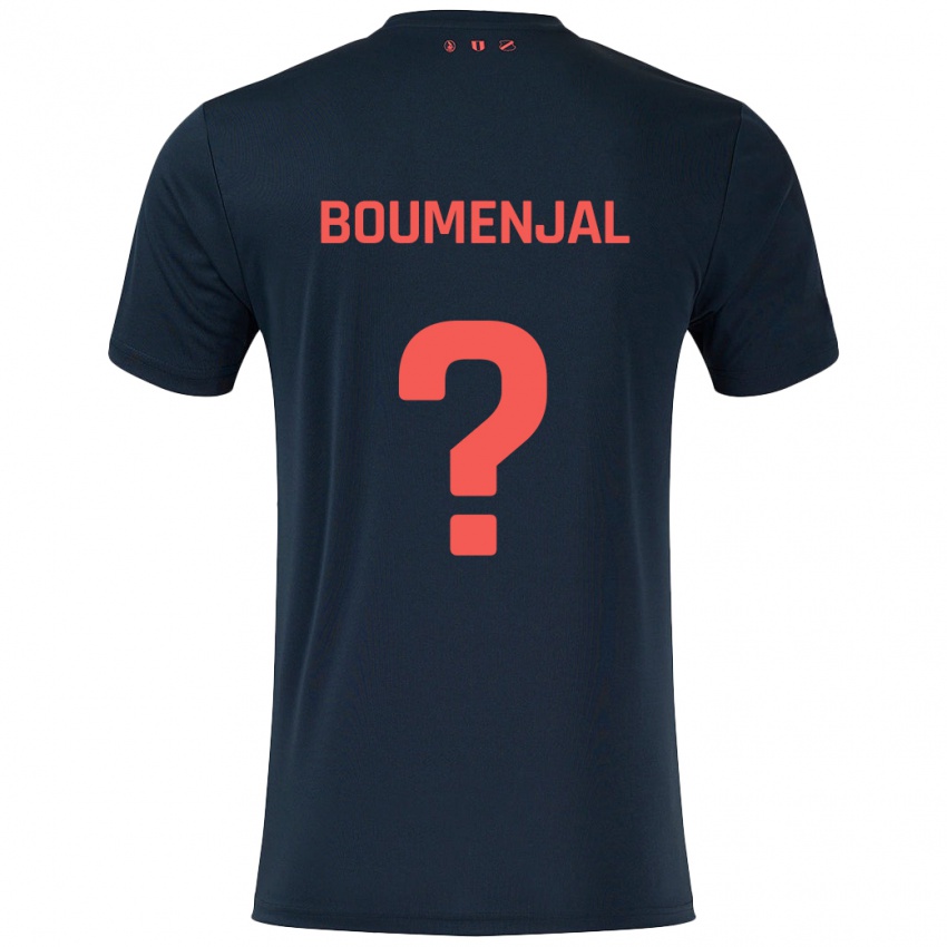 Hombre Camiseta Achraf Boumenjal #0 Negro Rojo 2ª Equipación 2024/25 La Camisa Perú