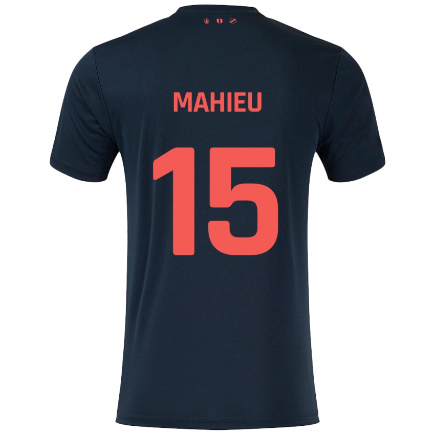 Hombre Camiseta Lena Mahieu #15 Negro Rojo 2ª Equipación 2024/25 La Camisa Perú