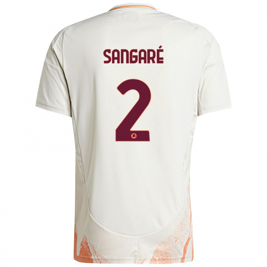 Hombre Camiseta Buba Sangaré #2 Crema Blanco Naranja 2ª Equipación 2024/25 La Camisa Perú