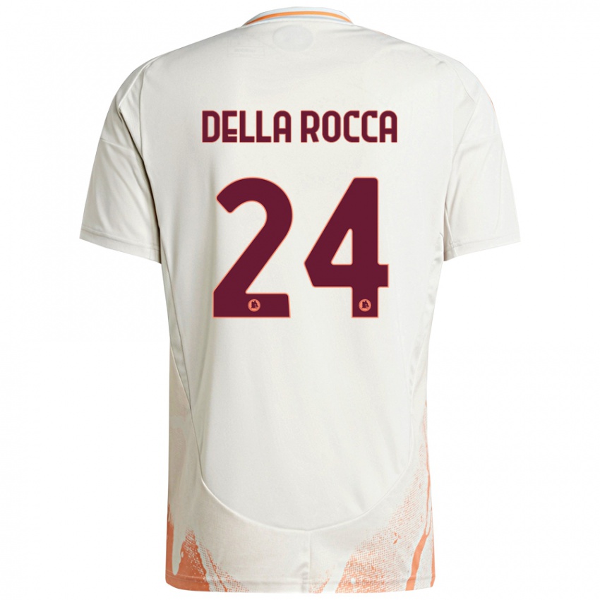 Hombre Camiseta Mattia Della Rocca #24 Crema Blanco Naranja 2ª Equipación 2024/25 La Camisa Perú