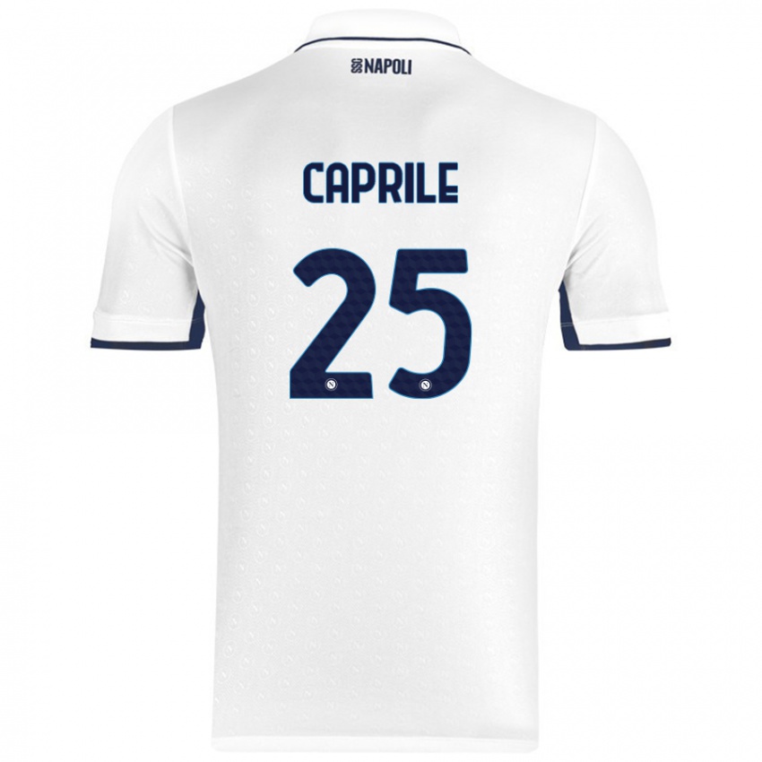 Hombre Camiseta Elia Caprile #25 Blanco Azul Real 2ª Equipación 2024/25 La Camisa Perú