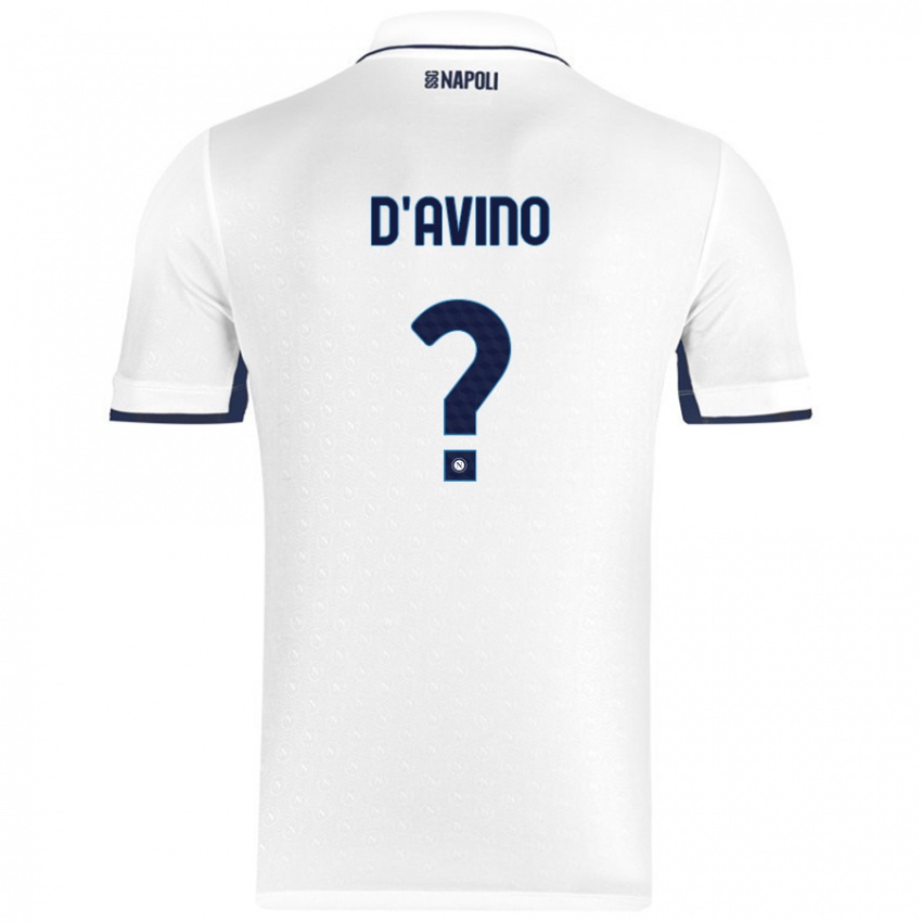 Hombre Camiseta Luigi D'avino #0 Blanco Azul Real 2ª Equipación 2024/25 La Camisa Perú