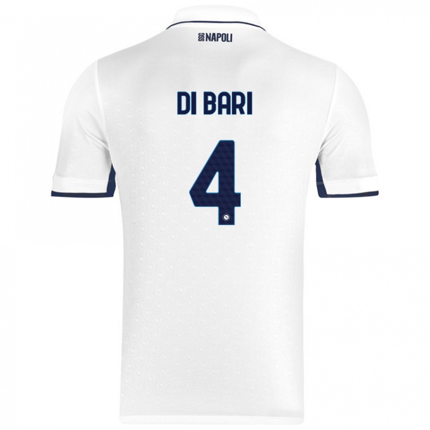 Hombre Camiseta Martina Di Bari #4 Blanco Azul Real 2ª Equipación 2024/25 La Camisa Perú