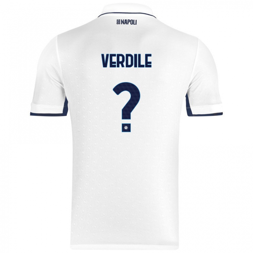 Hombre Camiseta Domenico Verdile #0 Blanco Azul Real 2ª Equipación 2024/25 La Camisa Perú