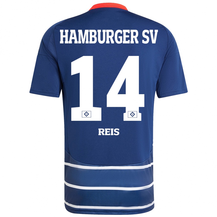 Hombre Camiseta Ludovit Reis #14 Azul Oscuro 2ª Equipación 2024/25 La Camisa Perú