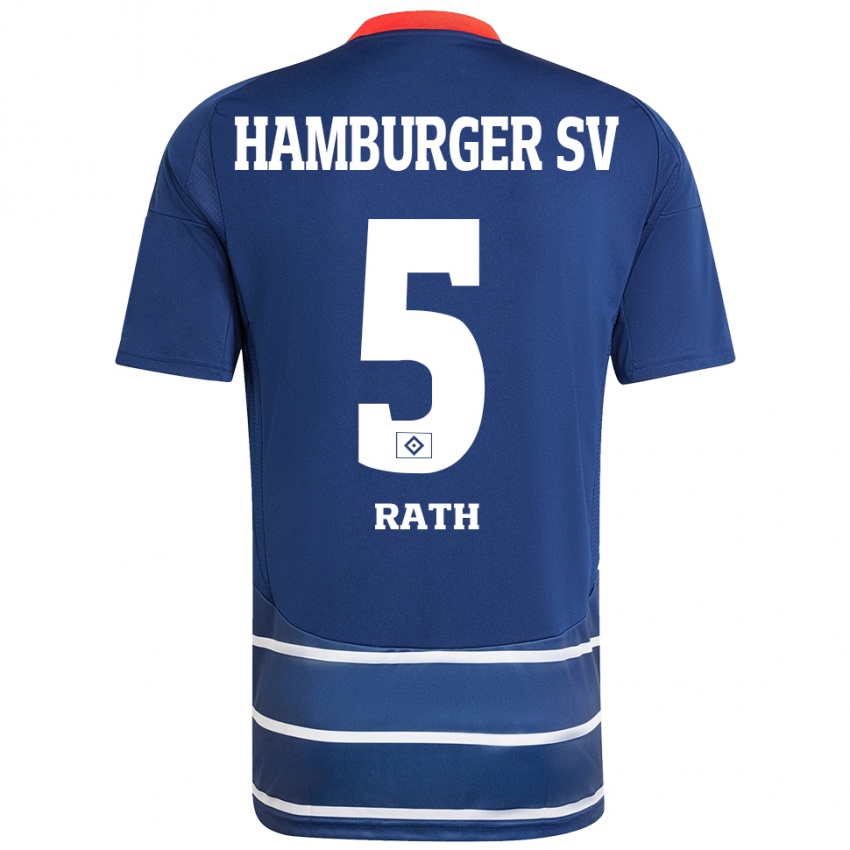 Hombre Camiseta Davis Rath #5 Azul Oscuro 2ª Equipación 2024/25 La Camisa Perú