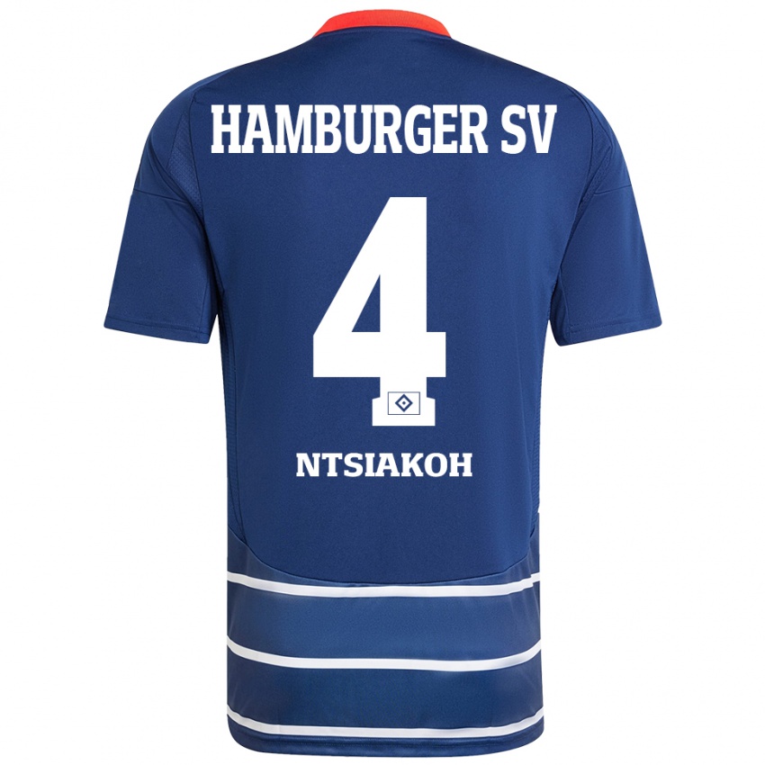 Hombre Camiseta Emmanuel Ntsiakoh #4 Azul Oscuro 2ª Equipación 2024/25 La Camisa Perú