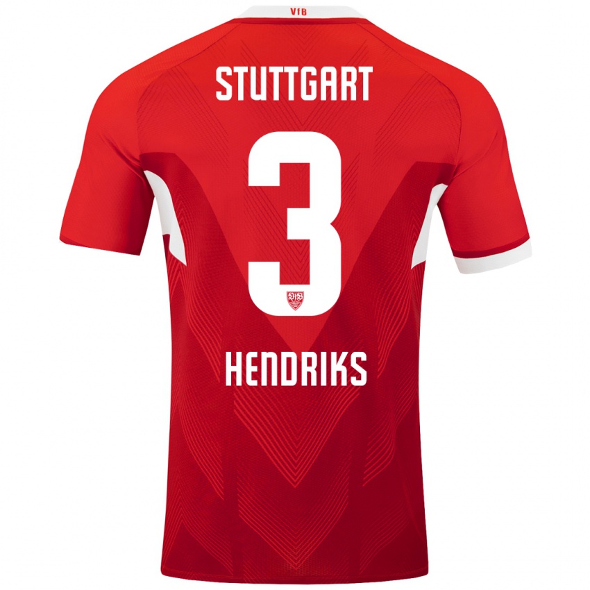 Hombre Camiseta Ramon Hendriks #3 Rojo Blanco 2ª Equipación 2024/25 La Camisa Perú