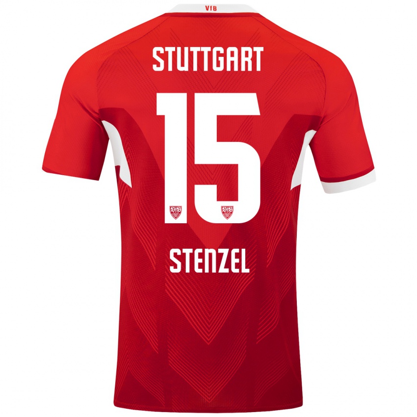 Hombre Camiseta Pascal Stenzel #15 Rojo Blanco 2ª Equipación 2024/25 La Camisa Perú