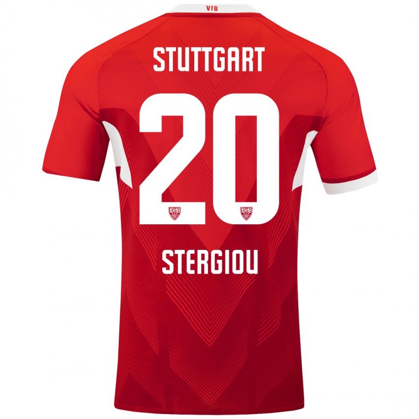 Hombre Camiseta Leonidas Stergiou #20 Rojo Blanco 2ª Equipación 2024/25 La Camisa Perú