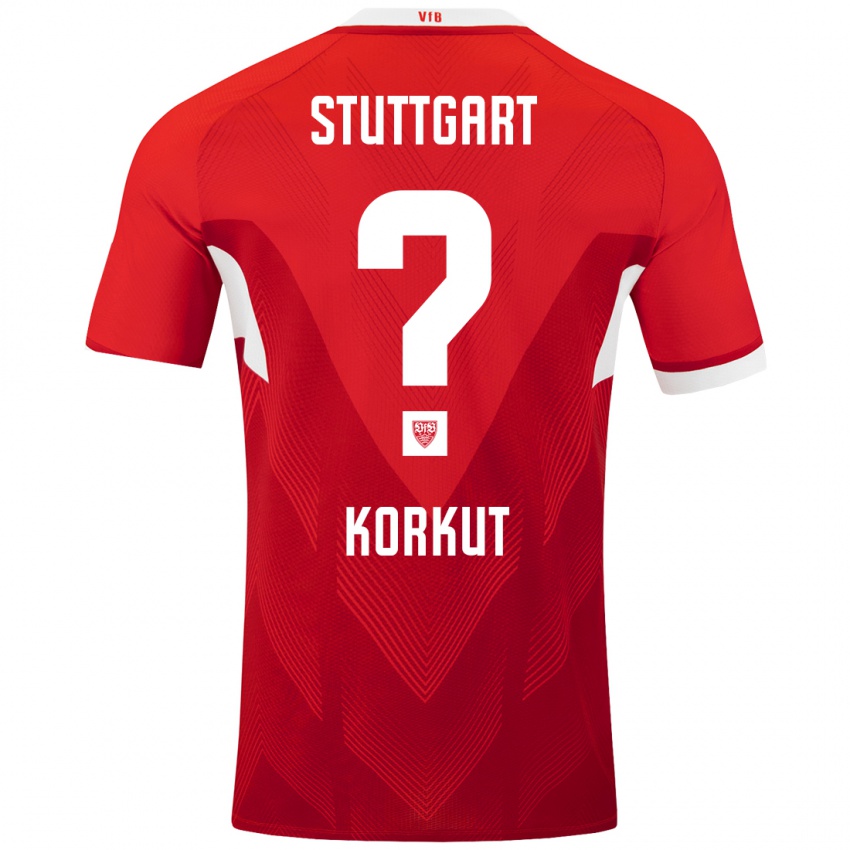 Hombre Camiseta Efe Korkut #0 Rojo Blanco 2ª Equipación 2024/25 La Camisa Perú