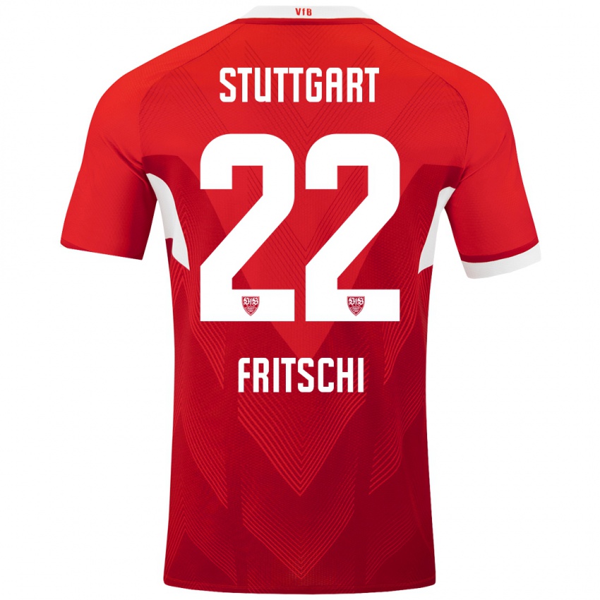 Hombre Camiseta Paulo Fritschi #22 Rojo Blanco 2ª Equipación 2024/25 La Camisa Perú