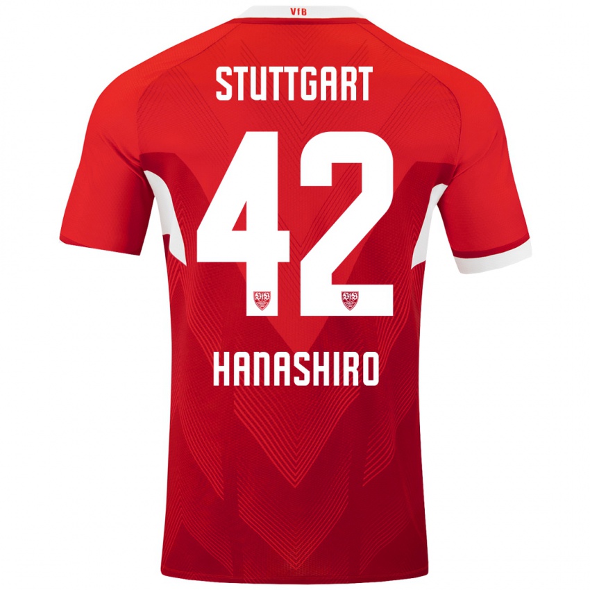 Hombre Camiseta Rinto Hanashiro #42 Rojo Blanco 2ª Equipación 2024/25 La Camisa Perú