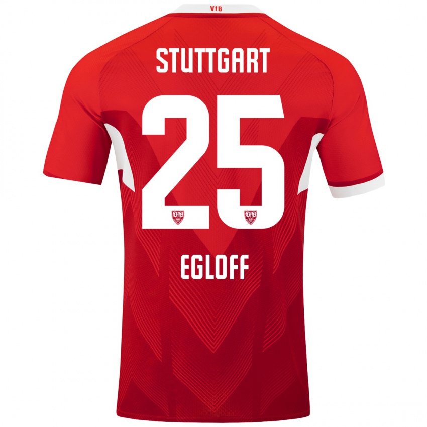 Hombre Camiseta Lilian Egloff #25 Rojo Blanco 2ª Equipación 2024/25 La Camisa Perú