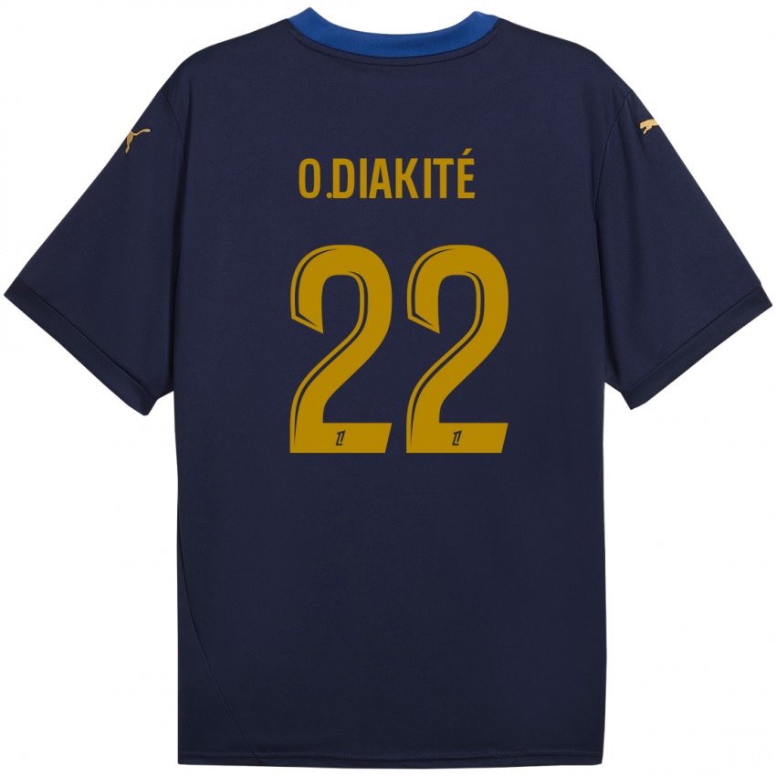 Hombre Camiseta Oumar Diakité #22 Azul Marino Dorado 2ª Equipación 2024/25 La Camisa Perú