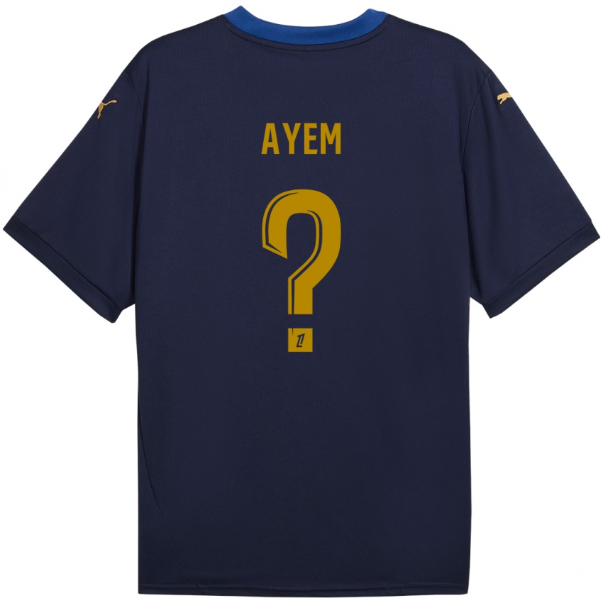 Hombre Camiseta Grégory Ayem #0 Azul Marino Dorado 2ª Equipación 2024/25 La Camisa Perú