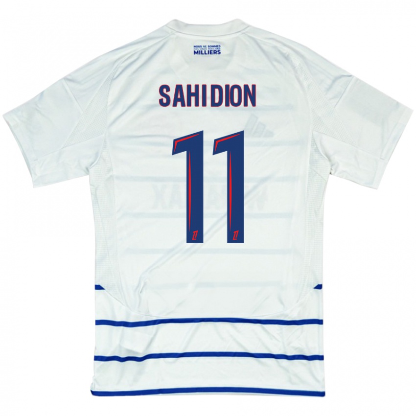 Hombre Camiseta Moïse Sahi Dion #11 Blanco Azul 2ª Equipación 2024/25 La Camisa Perú