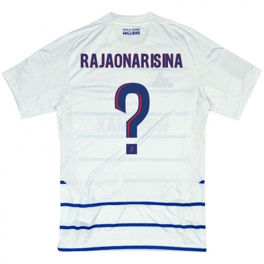 Hombre Camiseta Noah Rajaonarisina #0 Blanco Azul 2ª Equipación 2024/25 La Camisa Perú