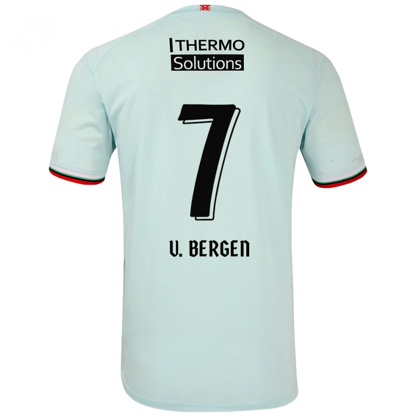 Hombre Camiseta Mitchell Van Bergen #7 Verde Claro 2ª Equipación 2024/25 La Camisa Perú