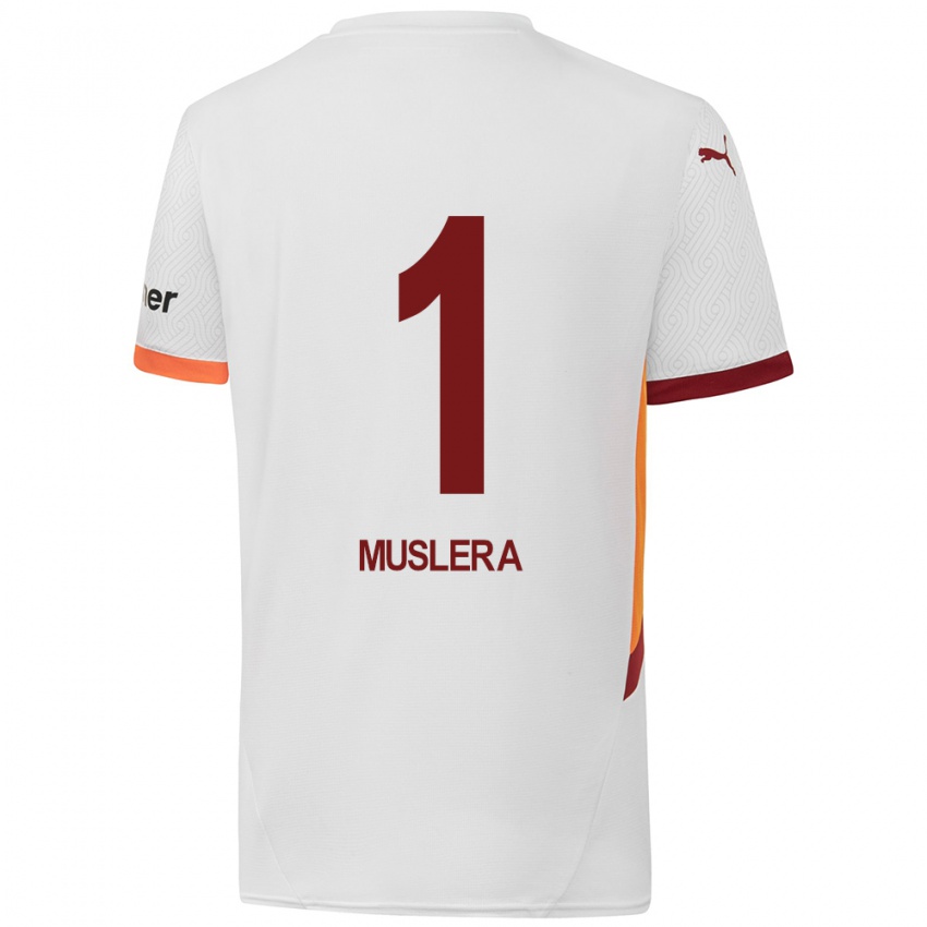 Hombre Camiseta Fernando Muslera #1 Blanco Amarillo Rojo 2ª Equipación 2024/25 La Camisa Perú