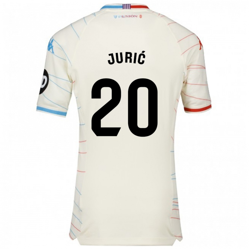 Hombre Camiseta Stanko Juric #20 Blanco Rojo Azul 2ª Equipación 2024/25 La Camisa Perú