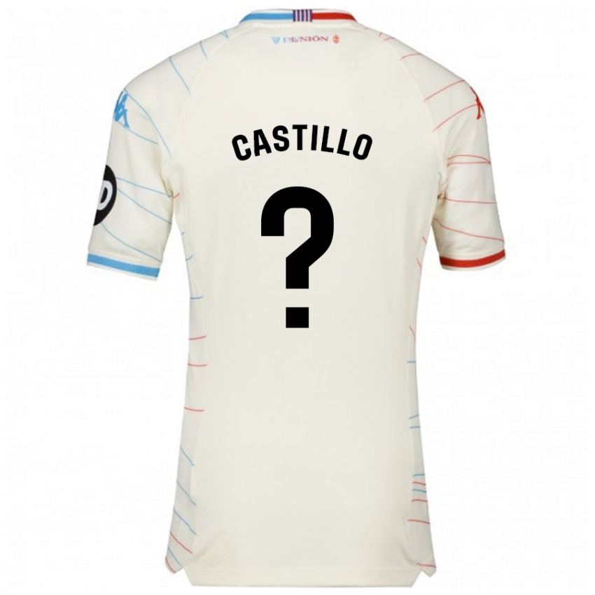 Hombre Camiseta Gonzalo Castillo #0 Blanco Rojo Azul 2ª Equipación 2024/25 La Camisa Perú