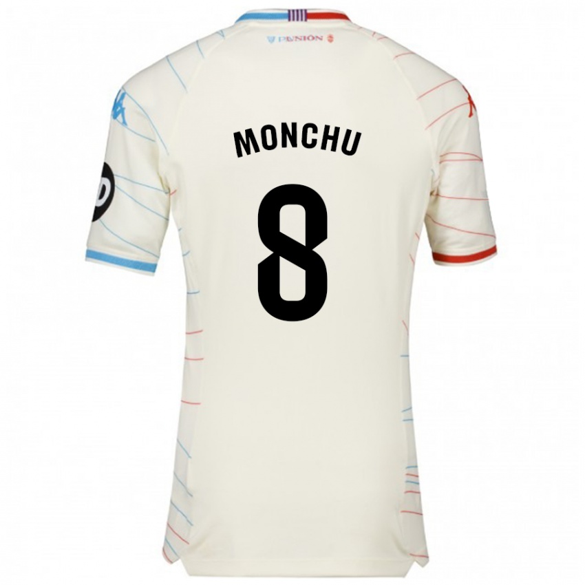 Hombre Camiseta Monchu #8 Blanco Rojo Azul 2ª Equipación 2024/25 La Camisa Perú