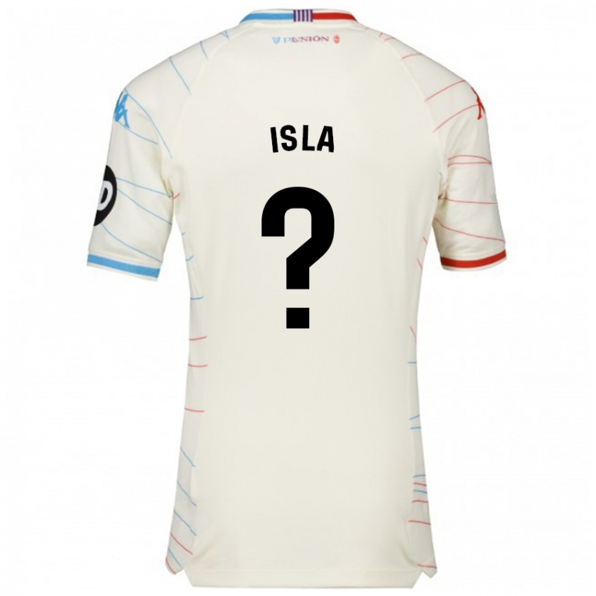 Hombre Camiseta Cristian Isla #0 Blanco Rojo Azul 2ª Equipación 2024/25 La Camisa Perú