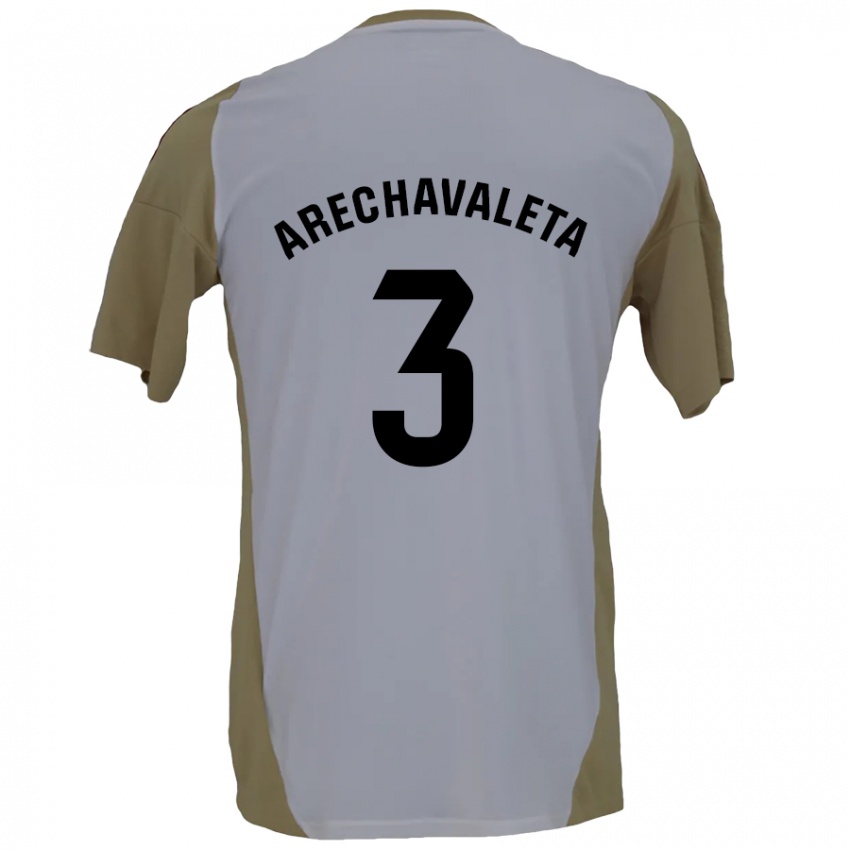 Hombre Camiseta Jorge Arechavaleta #3 Marrón Blanco 2ª Equipación 2024/25 La Camisa Perú