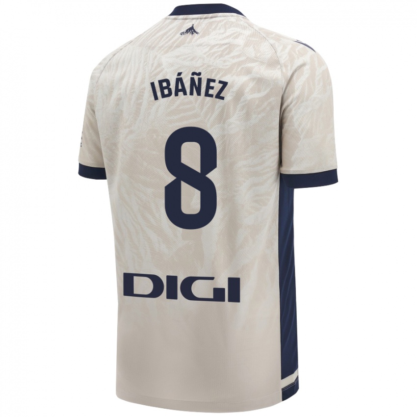 Hombre Camiseta Pablo Ibáñez #8 Gris Claro 2ª Equipación 2024/25 La Camisa Perú