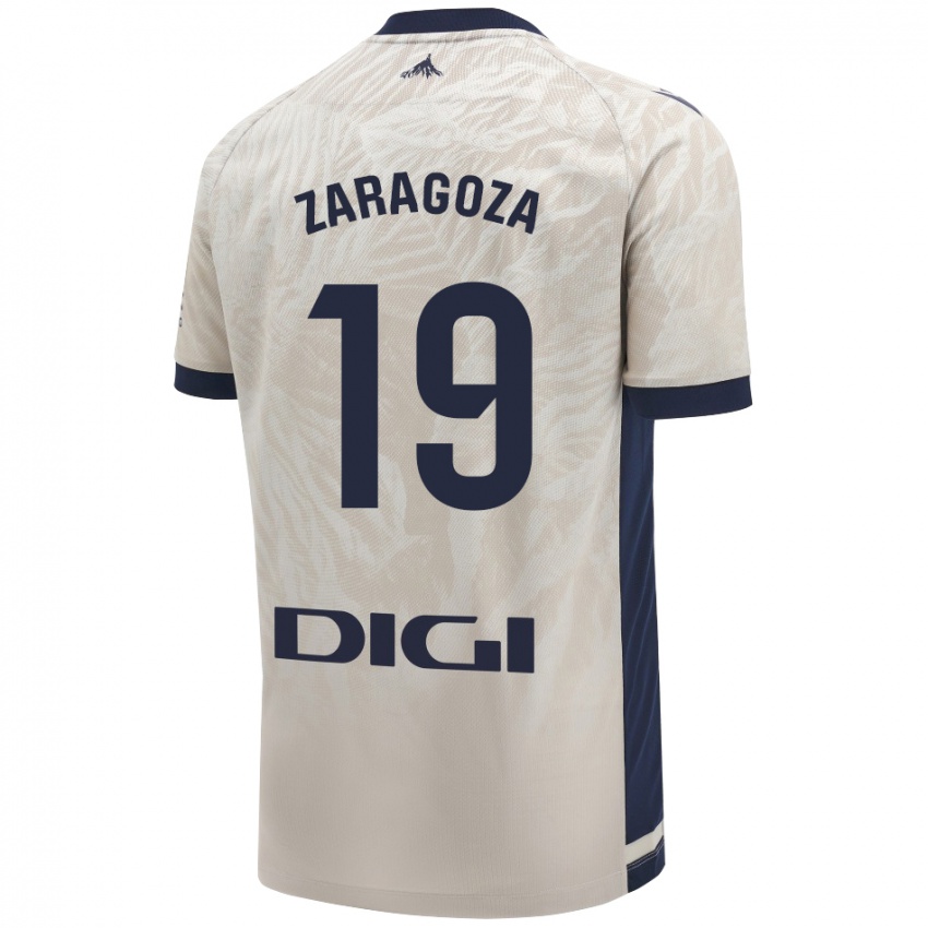 Hombre Camiseta Bryan Zaragoza #19 Gris Claro 2ª Equipación 2024/25 La Camisa Perú