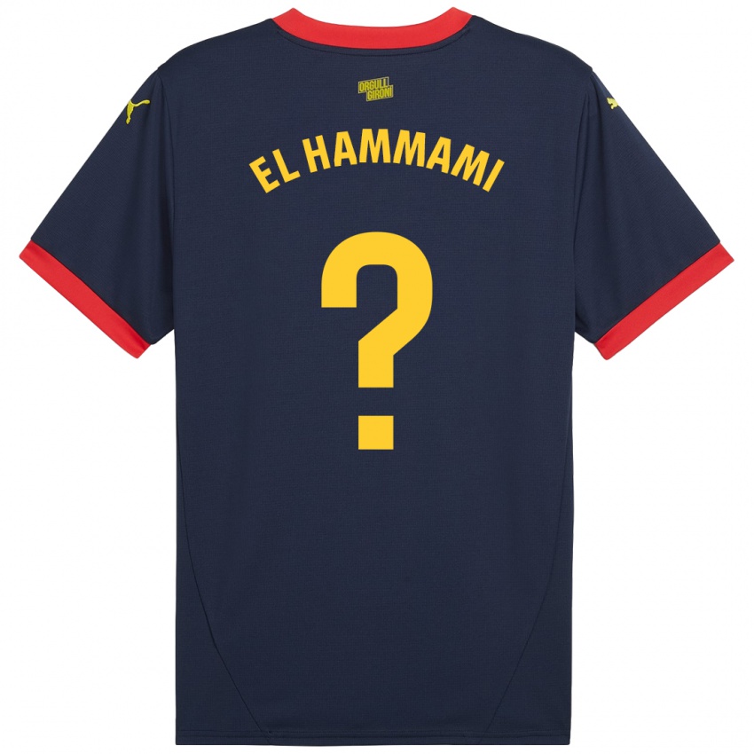 Hombre Camiseta Ayoub El Hammami #0 Azul Marino Rojo 2ª Equipación 2024/25 La Camisa Perú