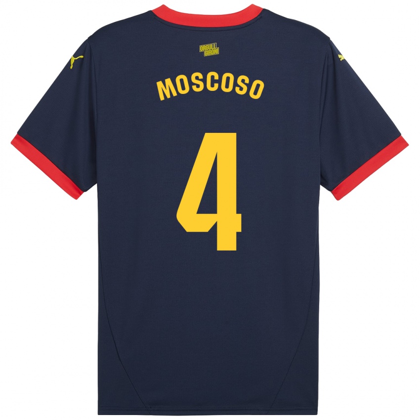 Hombre Camiseta Miriam Moscoso #4 Azul Marino Rojo 2ª Equipación 2024/25 La Camisa Perú