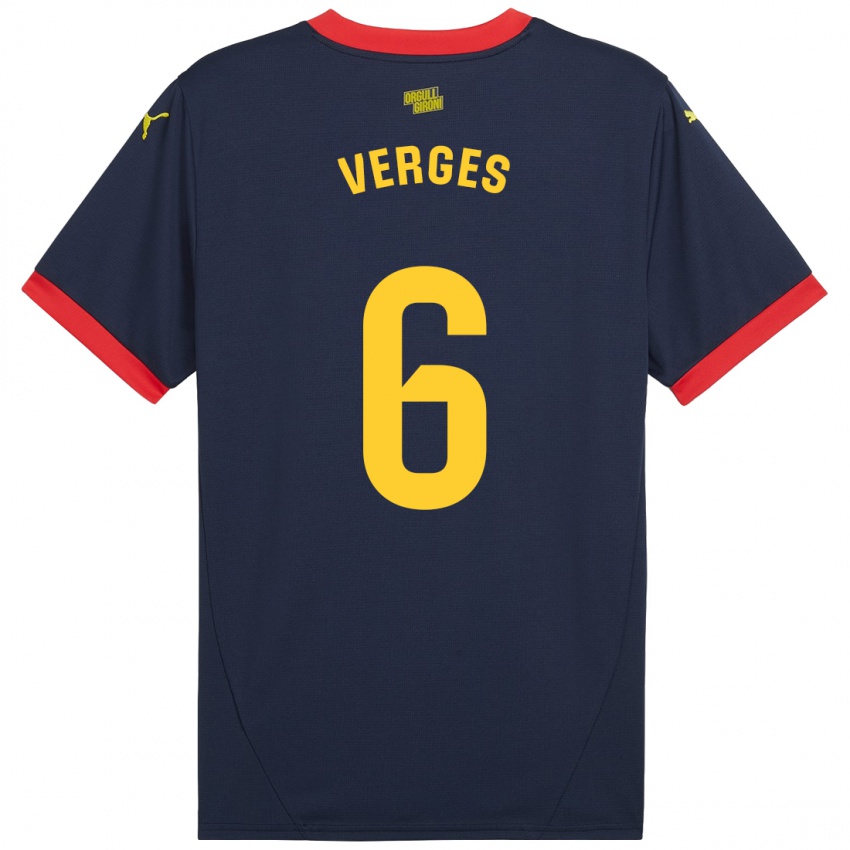 Hombre Camiseta Mar Vergés #6 Azul Marino Rojo 2ª Equipación 2024/25 La Camisa Perú