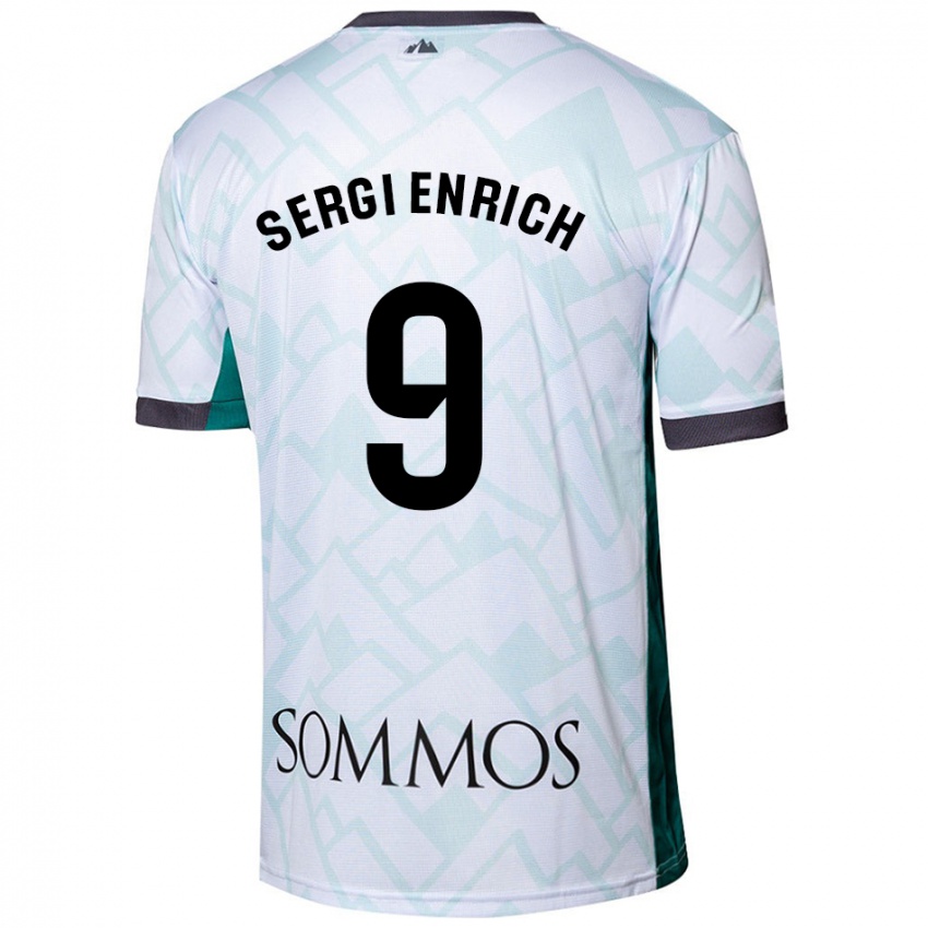 Hombre Camiseta Sergi Enrich #9 Blanco Verde 2ª Equipación 2024/25 La Camisa Perú