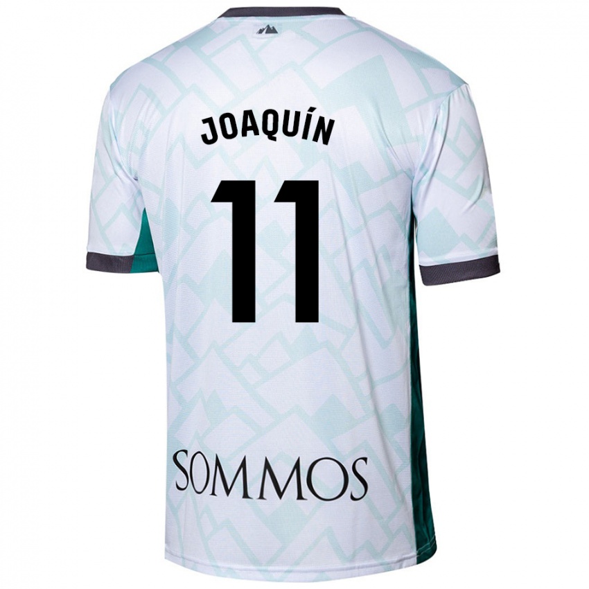 Hombre Camiseta Joaquin Munoz #11 Blanco Verde 2ª Equipación 2024/25 La Camisa Perú