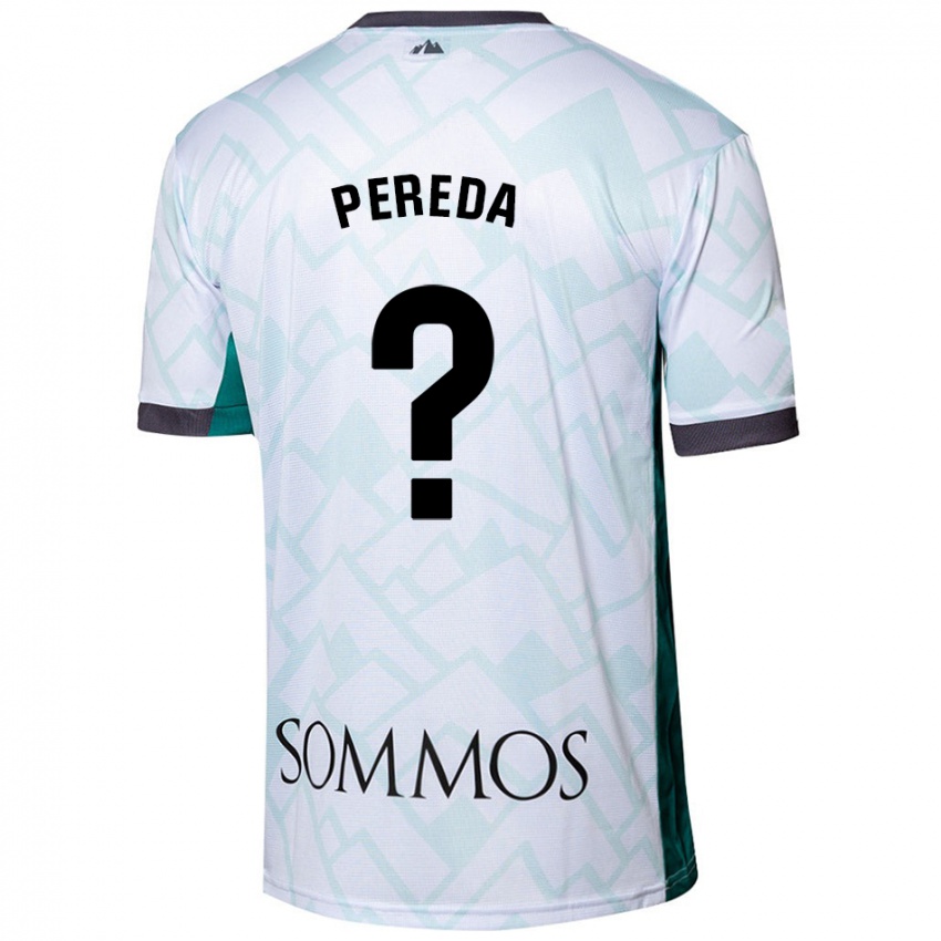 Hombre Camiseta Adrián Pereda #0 Blanco Verde 2ª Equipación 2024/25 La Camisa Perú