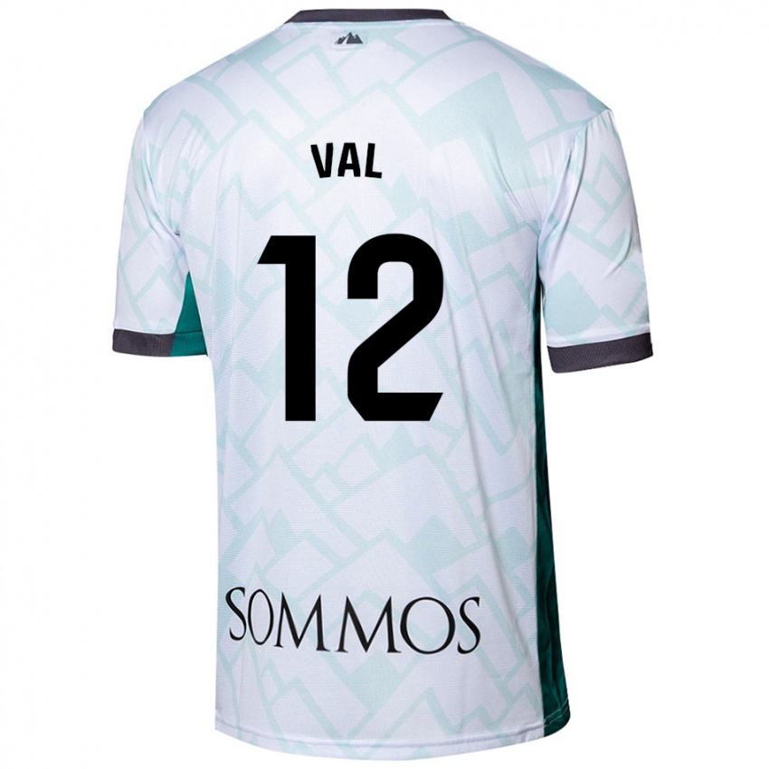 Hombre Camiseta Ángel Val #12 Blanco Verde 2ª Equipación 2024/25 La Camisa Perú