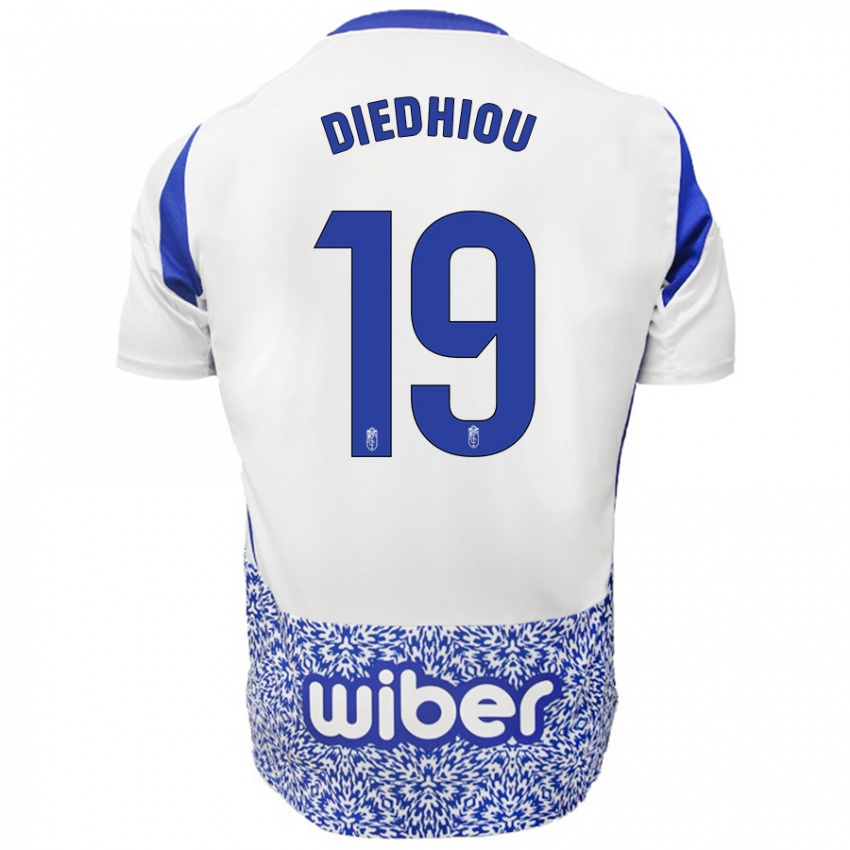 Hombre Camiseta Famara Diédhiou #19 Blanco Azul 2ª Equipación 2024/25 La Camisa Perú