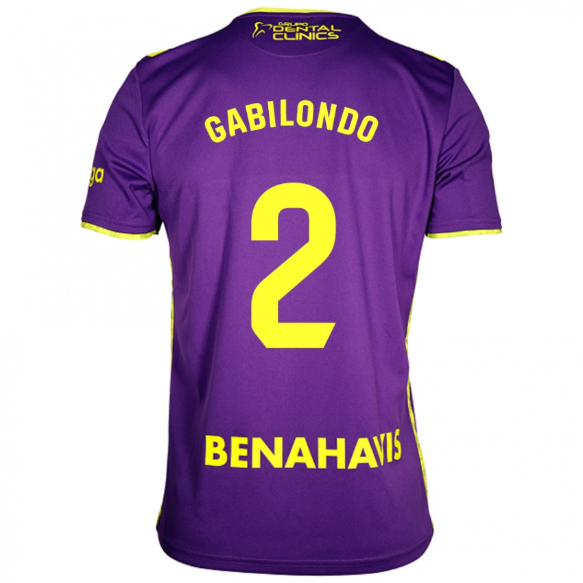 Hombre Camiseta Jokin Gabilondo #2 Púrpura Amarillo 2ª Equipación 2024/25 La Camisa Perú