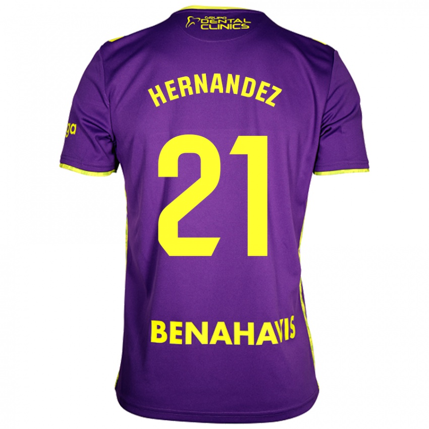 Hombre Camiseta Juan Hernández #21 Púrpura Amarillo 2ª Equipación 2024/25 La Camisa Perú