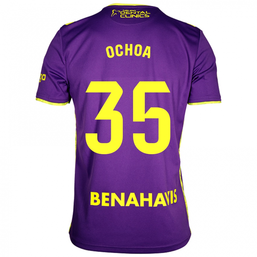 Hombre Camiseta Aarón Ochoa #35 Púrpura Amarillo 2ª Equipación 2024/25 La Camisa Perú